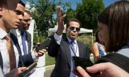 Le directeur de la communication de la Maison Blanche Anthony Scaramucci à la sortie de la Maison Blanche à Washington DC, le 25 juillet 2017 