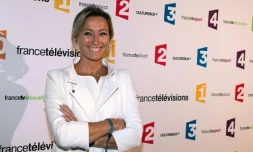La journaliste Anne-Sophie Lapix au siège de France Télévisions à Paris, le 26 août 2014