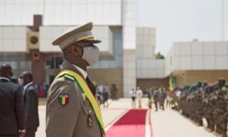 Le président de transition malien, le colonel Assimi Goïta, à Bamako le 7 juin 2021