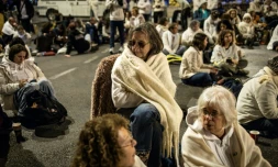 Des proches d'otages retenus à Gaza participent à un sit-in devant la résidence du Premier ministre israélien Benjamin Netanyahu à Jérusalem, le 15 janvier 2025