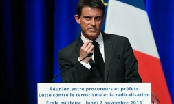 Le Premier ministre Manuel Valls lors d'un discours, le 7 novembre 2016 à Paris