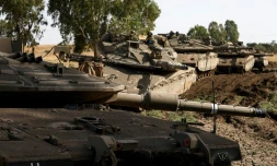 Des chars israéliens sur le plateau du Golan, annexé par l'Etat hébreu, le 2 juin 2019