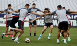 Les joueurs du PSG à l'entraînement au Stade de France, le 26 mai 2017