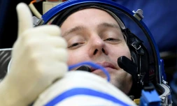 L'astronaute français Thomas Pesquet au cosmodrome de Baïkonour le 17 novembre 2016