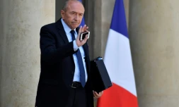 Le ministre de l'Intérieur Gérard Collomb le 16 mai 2018 à la sortie du conseil des ministres au palais de l'Élysée
