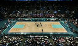 L'Arena Bercy lors du tournoi olympique masculin de basket, le 10 août 2024 aux Jeux de Paris