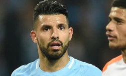 L'attaquant de Manchester City Sergio Agüero face au Shakhtar Donetsk, le 26 septembre 2017 à Manchester 