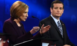 Carly Fiorina et Ted Cruz le 28 octobre 2015 à Boulder dans le Colorado