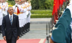Le président Barack Obama accueilli au palais présidentiel à Hanoi le 23 mai 2016
