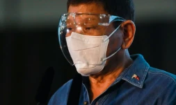 Le président philippin Rodrigo Duterte annonce, le 2 octobre 2021 près de Manielle, qu'il ne se présentera pas à la vice-présidence en 2022 et se retirera de la vie politique à la fin de son mandat