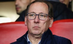 Le président américain de l'Olympique Lyonnais John Textor, lors du match contre Monaco en L1 à Monaco le 10 mai 2025.