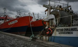 Des bateaux de pêche destinés à être démantelés, à Bordeaux, le 24 avril 2023