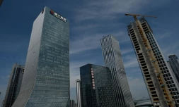 Le siĂšge du groupe Evergrande, le 26 septembre 2021 Ă Shenzhen, dans le sud-est de la Chine