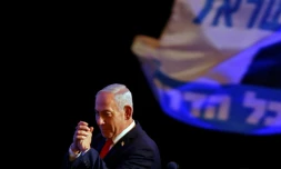 Le Premier ministre israélien Benjamin Netanyahu s'adresse à ses partisans au soir des législatives, le 28 octobre 2026 à Jérusalem