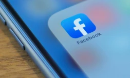 Le logo de l'application Facebook, pris en photo le 10 juillet 2019