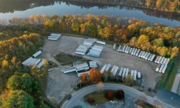 Vue aérienne d'un site de recyclage près de la rivière Lisbon où le corps de Robert Card a été retrouvé, à Lewiston dans le Maine, le 27 octobre 2023
