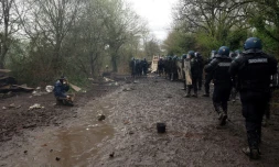 Des gendarmes mobiles dans la  ZAD de Notre-Dame-des-Landes (Loire-Atlantique) le 11 avril 2018