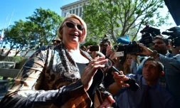 Samantha Geimer devant un tribunal de Los Angeles, le 9 juin 2017