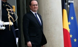 Le président français François Hollande -ici à l'Elysée le 24 mars 2016- estime  que le réseau des attentats de Paris et Bruxelles est "en voie d'être anéanti" mais que d'autres entetiennent "la menace"