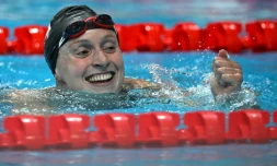La nageuse américaine Katie Ledecky le 18 juin 2022 aux Mondiaux de Budapest