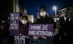 Des manifestantes protestent contre les violences faites aux femmes, le 25 novembre 2020 à Bordeaux