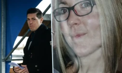 Le mari d'Alexia, Jonathann Daval lors d'une marche silencieuse Ă Gray, le 7 novembre 2017