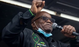 L'ex-président sud-africain Jacob Zuma à son domicile à Nkandla (Afrique du Sud) le 4 juillet 2021