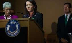Nicole Hockley, mère de Dylan Hockley tué dans la tuerie de Sandy Hook le 4 avril 2013 à Hartford dans le Connecticut