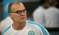 Marcelo Bielsa, alors entraîneur de l'OM lors d'un match contre Caen, le 8 août 2015 au Vélodrome