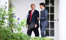 Le président américain Donald Trump et le Premier ministre canadien Justin Trudeau à la Maison Blanche le 11 octobre 2017