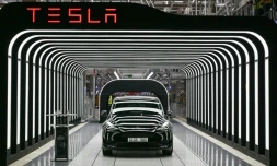 Le modĂšle Y de Tesla dans l'usine de GrĂŒnheide, prĂšs de Berlin, le 22 mars 2022