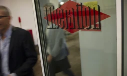 Le logo du journal "Libération", le 3 septembre 2015, à Paris