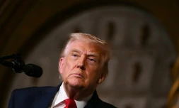 Le président américain Donald Trump dans sa résidence de Mar-a-Lago, à Palm Beach, le 22 décembre 2025 en Floride