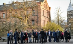 Les membres du Conseil de sécurité des Nations unies lors d'une visite à Lund, le 20 avril 2018 en SuÚde