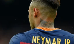 L'attaquant brésilien du FC Barcelone Neymar lors d'un match contre l'Espanyol Barcelone, le 8 mai 2016 au Camp Nou