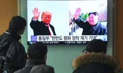 Une chaîne de télévision sud-coréenne rapporte l'annonce historique d'un sommet en tre Donald Trump et Kim Jong Un