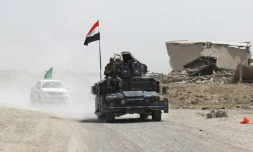 Forces gouvernementales irakiennes en route le 5 juin 2016 vers al-Azraqiyah au nord ouest de Fallouja