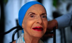 Photo d'archives datant du 7 avril 2015 de la danseuse et chorégraphe cubaine Alicia Alonso, légende du ballet, qui est décédée le 17 octobre 2019 à l'ùge de 98 ans