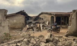 Photo de maisons détruites à Offa, dans l'Etat de Kwara, le 27 décembre 2027
