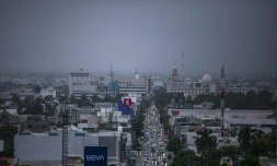 Vue de Culiacan, dans l'Etat mexicain du Sinaloa, le 12 octobre 2021 avant l'arrivée de la tempête tropicale Pamela
