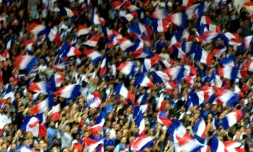 Les supporters français lors du match nul face au Luxembourg, le 3 septembre 2017 à Toulouse lors de la phase qualificative pour le Montial 2018  