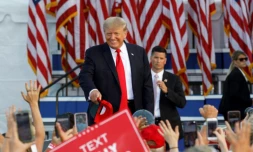 L'ancien président américain Donald Trump lors de son premier meeting de campagne, le 26 juin 2021 à Wellington, dans l'Ohio