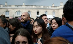 Des visiteurs au palais de l'Elysée, le 17 septembre 2017 à Paris