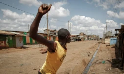 Fortes tensions dans le bidonville de Kawangware à Nairobi, le 28 octobre 2017