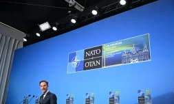 Le secrétaire général de l'Otan Mark Rutte à Helsingborg en Suède le 22 mai 2026
