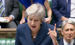 La Première ministre britannique Theresa May, devant le Parlement, le 12 septembre 2018 à Londres