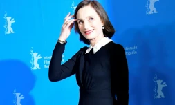 L'actrice britannique Kristin Scott Thomas lors de la présentation du film "The Party" à Berlin, le 13 février 2017