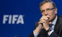 L'ex-secrétaire général de la Fifa Jérôme Valcke en conférence de presse, le 30 mai 2015 à Zurich
