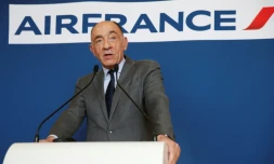 Le PDG d'Air France-KLM Jean-Marc Janaillac lors d'une conférence de presse le 4 mai 2018 à Paris