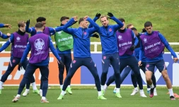 L'équipe d'Angleterre à l'entraînement à Burton-on-Trent, le 6 juillet 2021